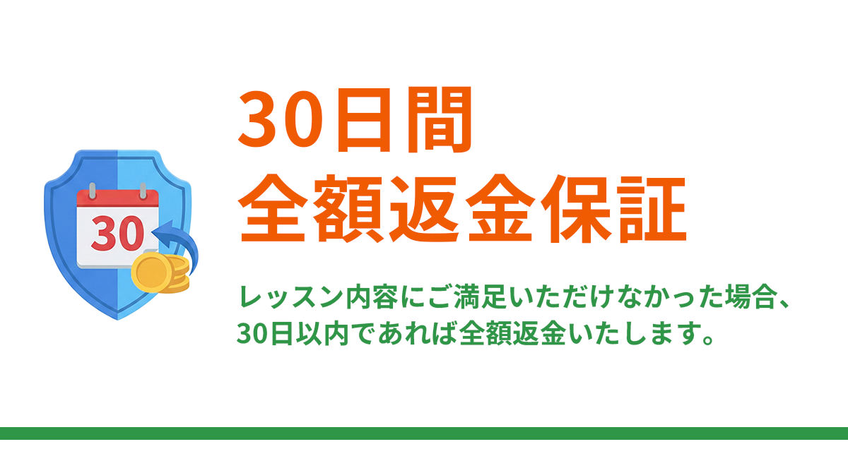 30日間全額返金保証